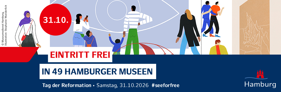 mobile seeforfree 2026 am Reformationstag 31.10.2026 - Eintritt frei in 49 Hamburger Museen